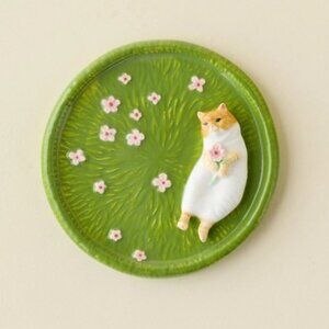 Lana Patterned Dessert Plate - Cat in the Garden Set of 2